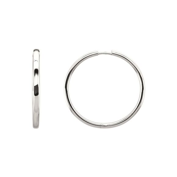 2.6mm Hinged Endless Round Hoop Earrings in Sterling Silver, 34mm - Picture 1 of 3